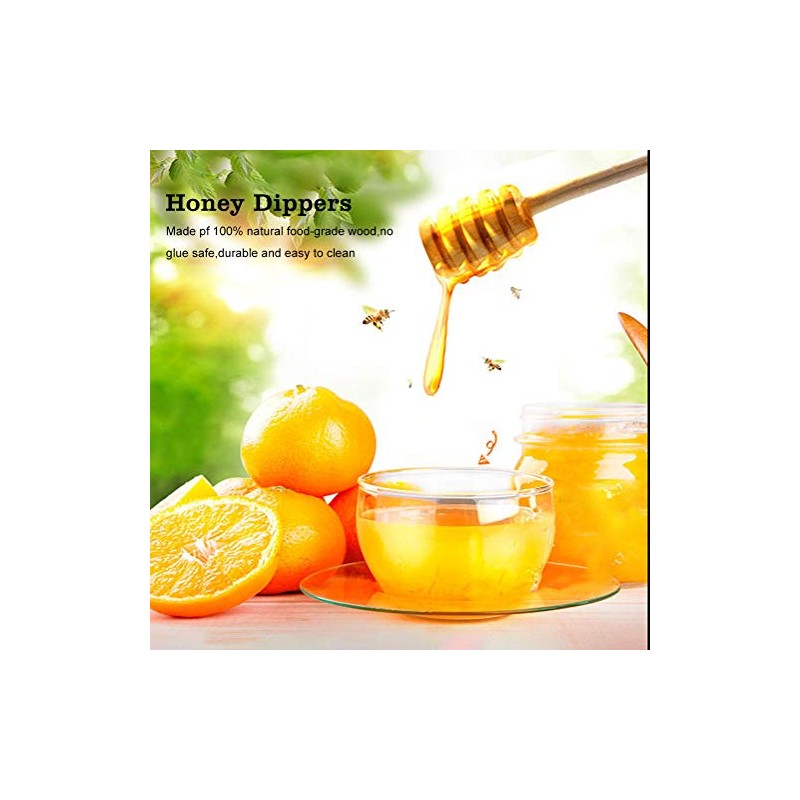 Wooden Honey Stirrer, Pack of 50, Honey Stirring Stick for