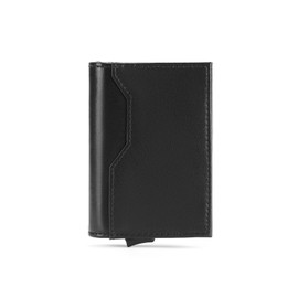 SENDEFN Men's Leather Wallet, Slim Wallet with Coin Compartment, Pop-Up Card Holder Made of Aluminium for 7 Cards, Card Holder Wallet with RFID Protection, Card Holder, Small