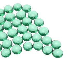 MECCANIXITY Glass Beads,Flat Glass Gemstone Emerald Green 0.22lbs (0.47-0.87") Glass Marbles Pebbles for Vase Fillers Aquarium Decor DIY Craft