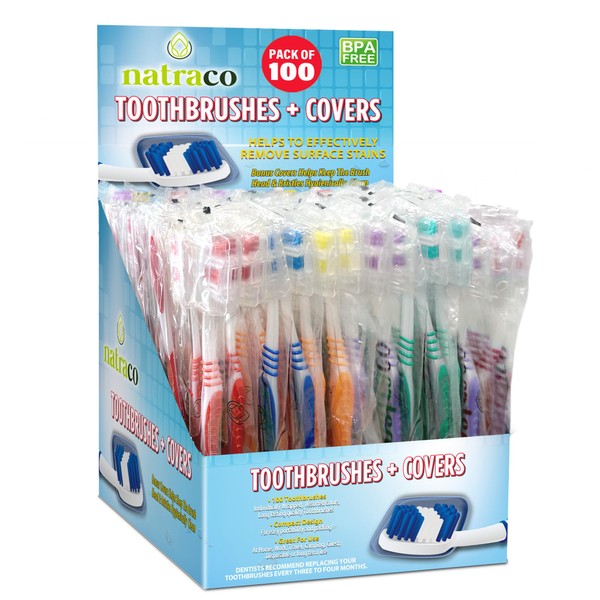 natraco Bulk Toothbrush Pack with Covers | Premium Quality Individually