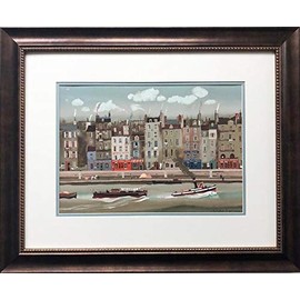 Michel Delacroix "Le Remorqueur Framed Stone Signed Litho 22" x 27"