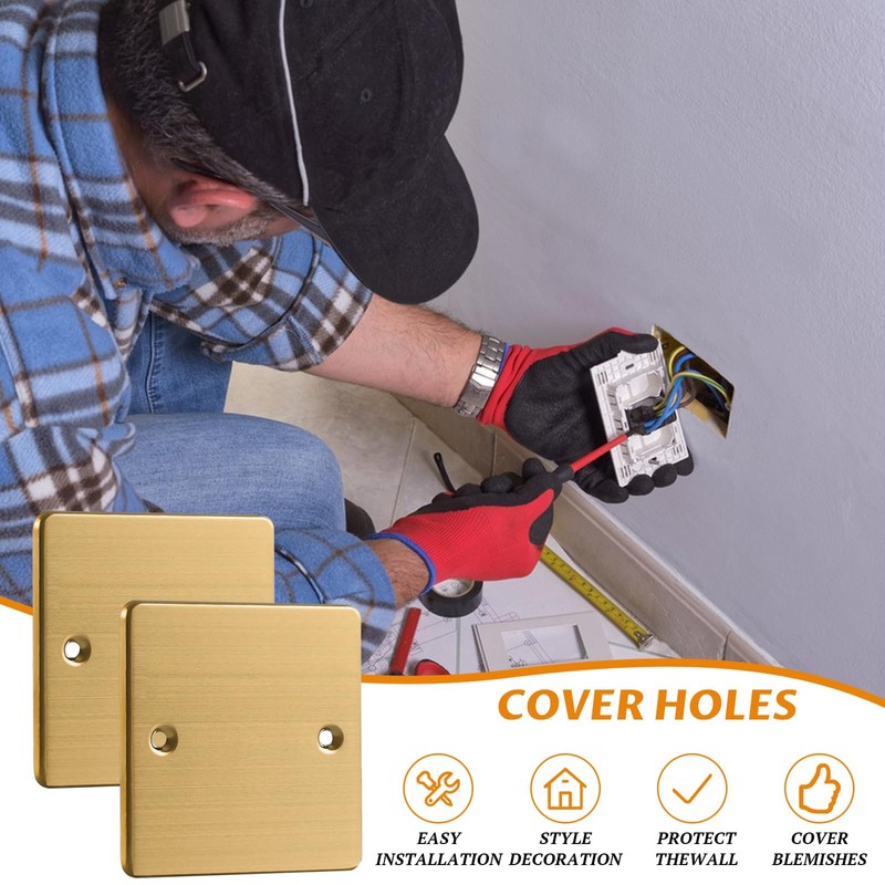 KIPTVO 2PCS Single Blanking Socket Plate, for Electrical Sockets Hidden