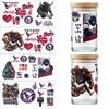 4PCS Cup Wraps USA Football UV DTF Cups Stickers Decals