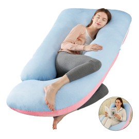 Almohada De Embarazo Cuerpo Entero Con Funda 100 % Algodón