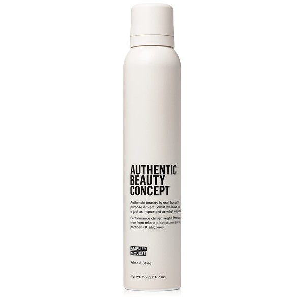 Authentic Beauty Concept Amplify Mousse | Volumizing Mousse | Lightweight Medium Hold Styling | Heat Protection | All Hair Types | Vegan & Cruelty-free | Silicone-free | 6.7 oz