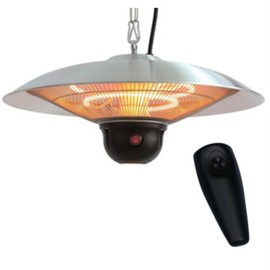 EnerG+ Infrared Electric Outdoor Heater - Hanging with LED & Remote, Silver, Model: HEA-21522 Silver