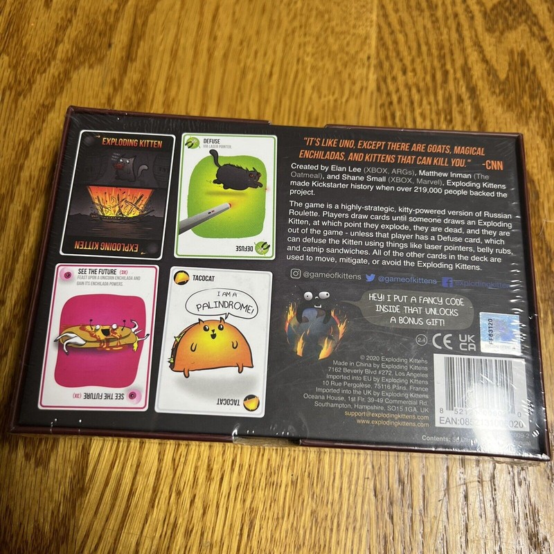 Exploding Kittens Card Game Original Edition Ages 7+ 2-5 Players,
