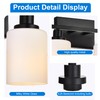 MELUCEE Matte Black Bathroom Light Fixtures with Milky White Glass