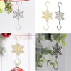 Wambere Pack of 24 Christmas Decoration Hooks, Metal Snowflake S-Hooks,