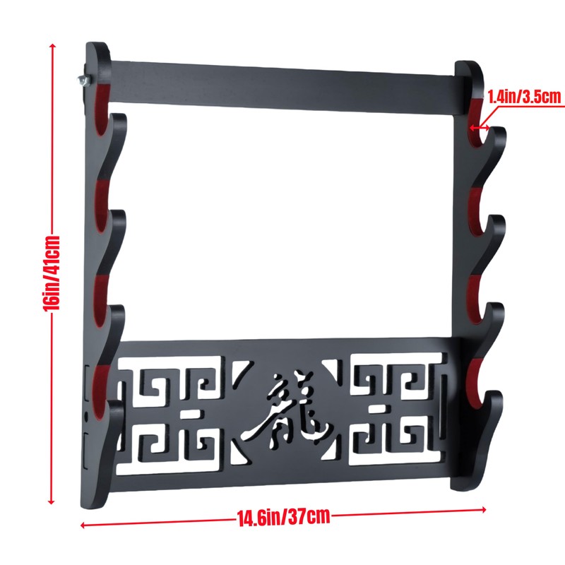 Eforlife 4 Tier Sword Stand - Wall Mount Samurai Sword