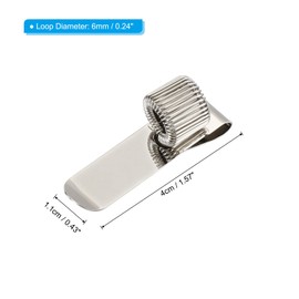 PATIKIL Pen Holder Clips, 2Pcs Metal Vertical Portable Single Spring Loop Pencil Organizer for Office Business Pocket Notebook Clipboard, Silver