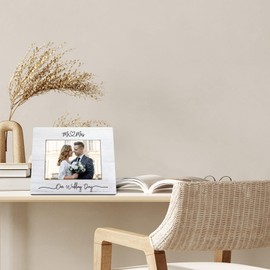 FLDAS Wedding Picture Frame 8x10, Engagement Picture Frame, Mr and Mrs Our Wedding Day Picture Frames for Couple, Engagement Gifts for Newly Engaged Couple, Engagement Wedding Photo Frame 5X7