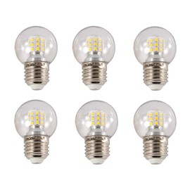A15 LED Bulb G45 7W Mini Globe LED Bulb LED Candelabra Bulb for Ceiling Fan Decorative Lights, E26/E27 Medium Base,7W(60W Equivalent),AC85-265V,Not Dimmable,Warm White 3000K,6 Pack