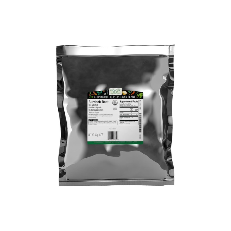 Frontier Organic Burdock Root, 1-Pound Bulk Bag, Common in Root