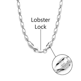 Savlano 925 Sterling Silver Oval Rice Bead Strand Chain Necklace For Women - Made in Italy Comes With a Gift Box (18, 1.8mm)