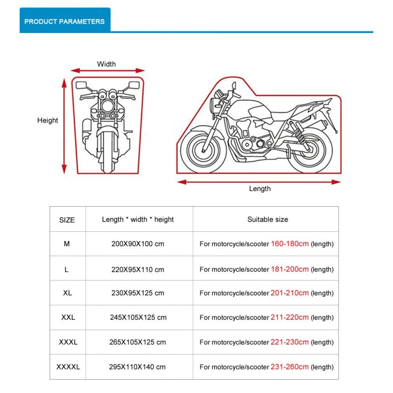 100% Motorcycle Cover Bike Waterproof Heavy Duty Outdoor Rain Dust