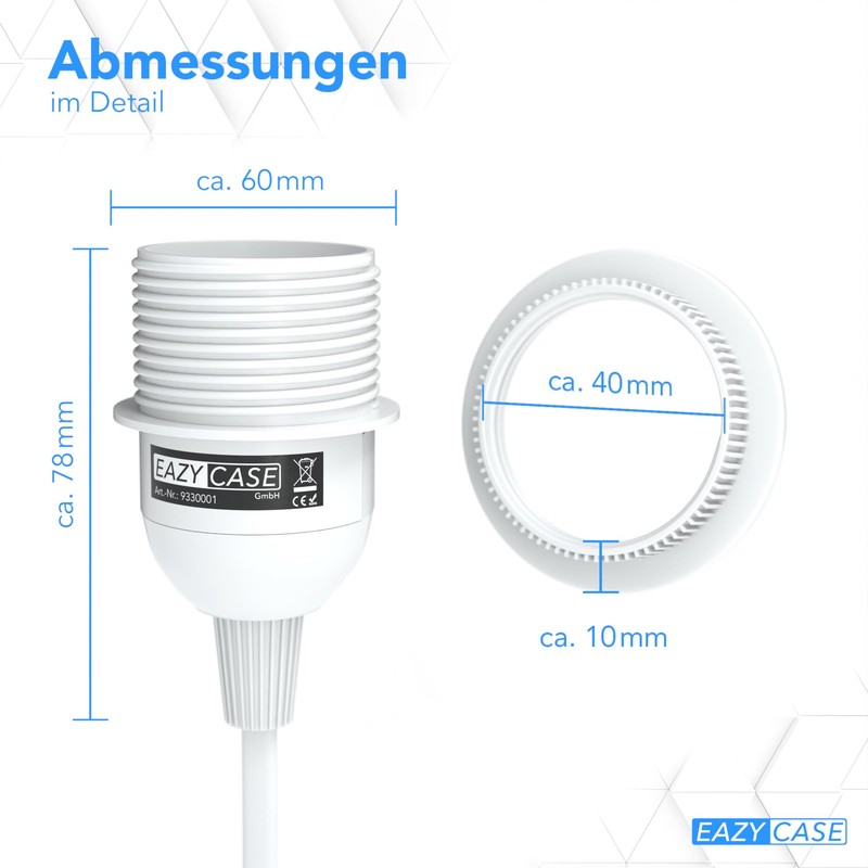E27 Lamp Socket with 3.5 m / 5 m Cable,