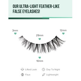 DALLAIS Wispy Cat Eyelashes Demi Wispy C Curl Synthetic Clear Band Short Natural Mink 7 Pairs Romance / 위스피 캣 속눈썹 데미 위스파이 C 컬 인조 클리어 밴드 짧은 천연 밍크 7쌍 Romance
