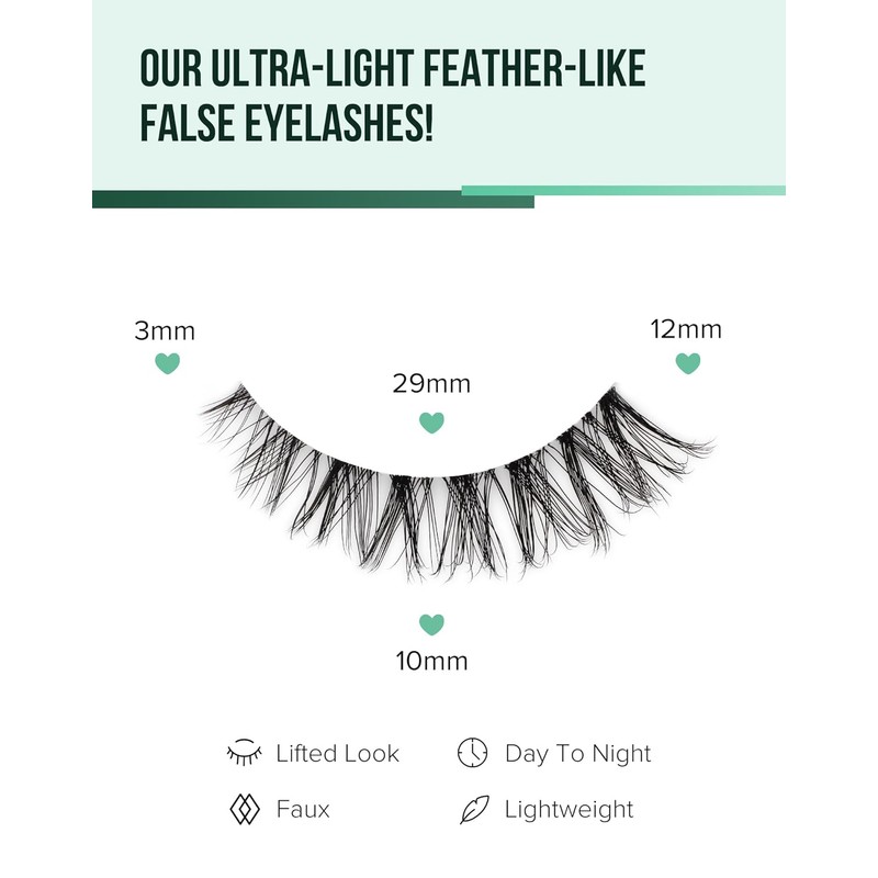 DALLAIS Wispy Cat Eyelashes Demi Wispy C Curl Synthetic Clear