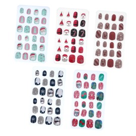 Mikinona 120pcs Girl Fake Nails Press Festive Nail Tips for Boy Girl Easy to Apply Decorative for Parties Themed Events Stylish Eye-catching Manicure Decor Random Style