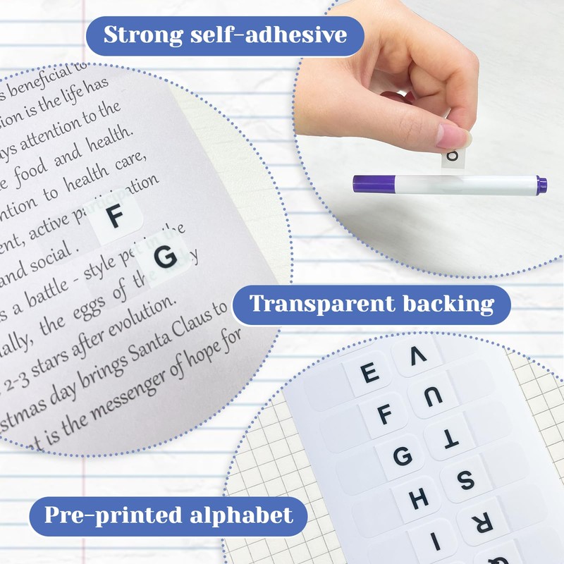 A-Z tabs Sticky Alphabet Tabs Self-Adhesive Letter Tabs Small Alphabetical