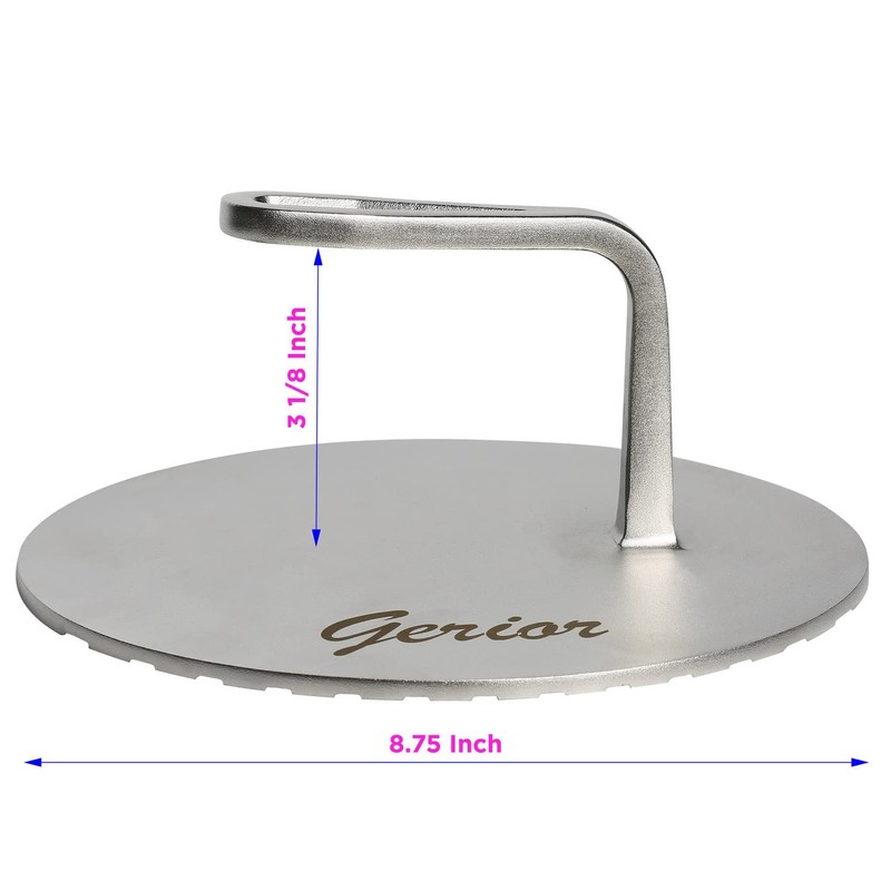 Dishwasher Safe Smash-Burger Press - Cast Stainless Steel Grill, Griddle,