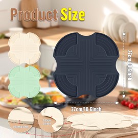 Playexen Air Fryer Trivets Compatible with N’inja CRIS-pi, Reusable Silicone Trivet for Air Fryer, Heat Resistant Mat, N’inja CRIS-pi Glass Air Fryer Accessories (Gray)