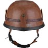 Yesmotor Motorcycle Half Helmet Retro German Handmade Leather Half Face