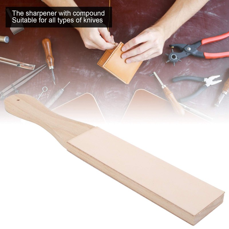 Leather Strop, Leather Paddle Strop, Polishing Tool for Beginners and