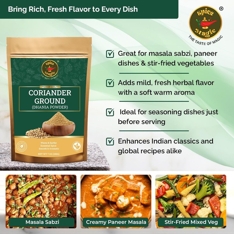 Spice Magic Ground Coriander Powder - 100% Pure & Freshly