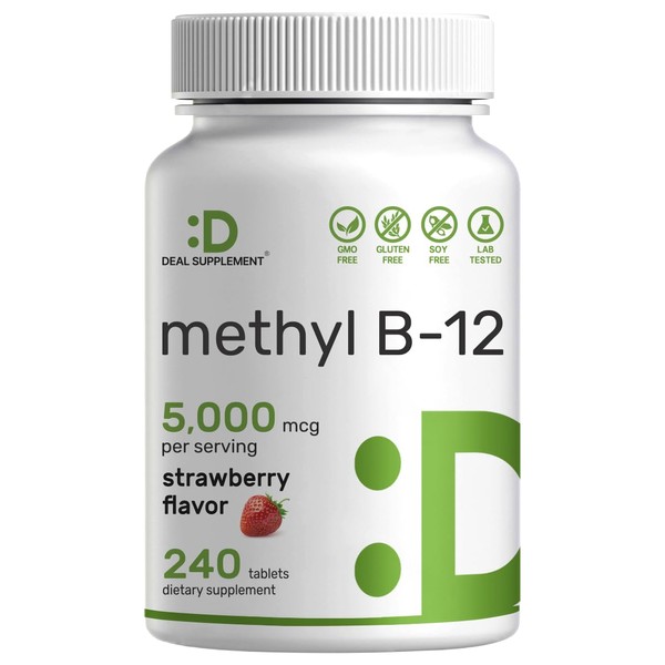 DEAL SUPPLEMENT Methyl B-12 Vitamins 5000 mcg, 240 Chewable Tablets