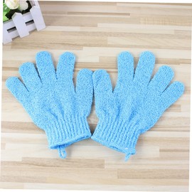 Outanaya 1pair Exfoliating Bath Gloves for Men Women Five Finger Shower Mitt Dual-sided Scrubber for Body Wash Compatible Soap Shower Gel Stretchy Fits