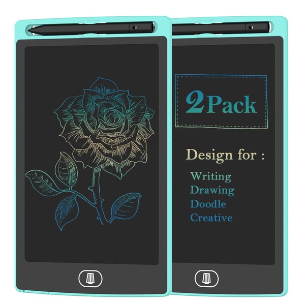[2 Pack] 8.5 Inch Reusable Colorful LCD Writing Tablet Ewriter,TIQUS