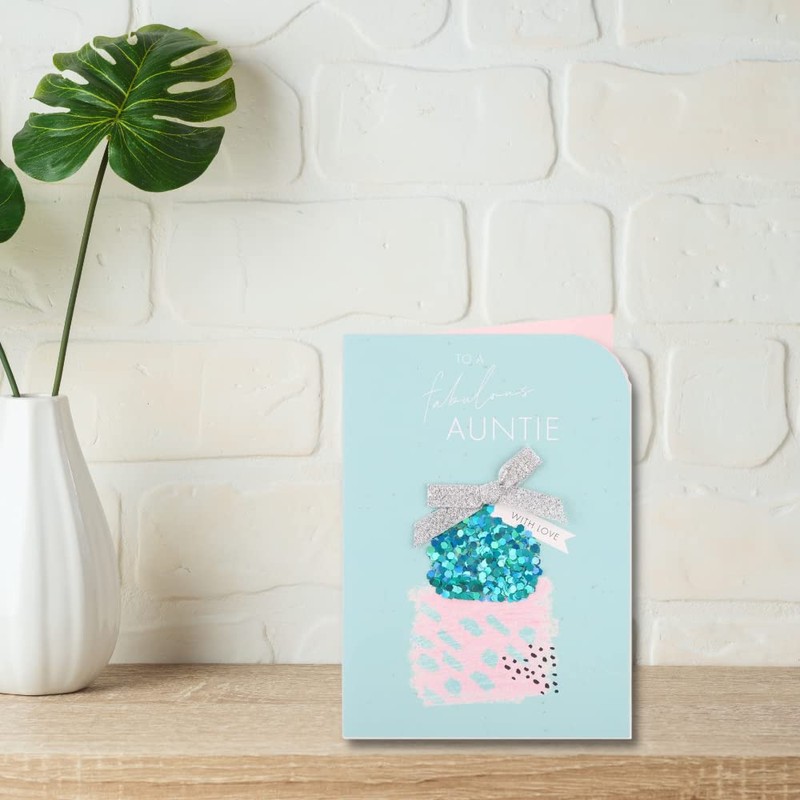 Clintons Simply Present Stack Auntie Birthday Card 127x178mm 1149153 multi