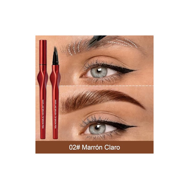 Erinde Lápiz de Cejas 4D Líquido con Efecto Microblading, 02#Light