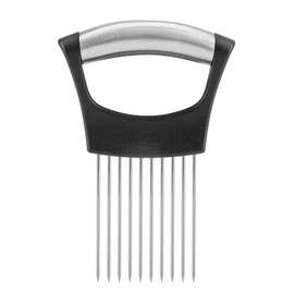 Soporte de cebolla de acero inoxidable para rebanar herramienta de corte de cebolla con 10 dientes para cortar utensilios de cocina