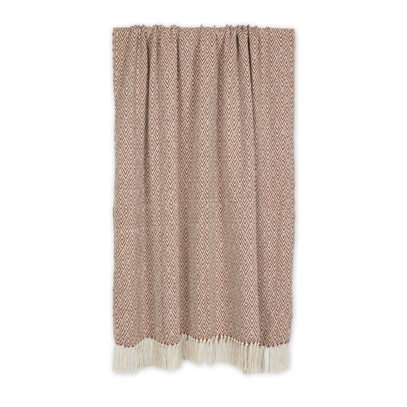 DII Diamond Throw Collection Cotton Woven, 50x60, Cinnamon