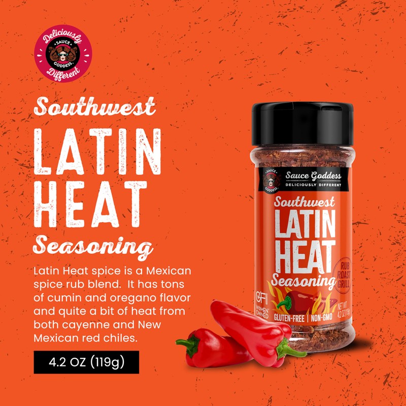 Sauce Goddess - Southwest Latin Heat Shaker - Mexican Rub,
