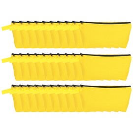 uxcell Canvas Makeup Bags, 30 Pcs Travel Cosmetic Bags Bulk, Multipurpose Plain Toiletry Zipper Pouches Blank DIY Craft Bags Pencil Bag for Women Teens, Yellow