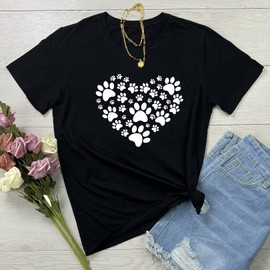 LOOKFACE Women Cute Graphic Shirts Black XX-Large