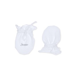 Sterntaler Baby Unisex Scratching Mittens Baby Organic Cotton Scratching Mittens Double Pack - Scratching Mittens Baby - Made of Single Jersey (Organic), White