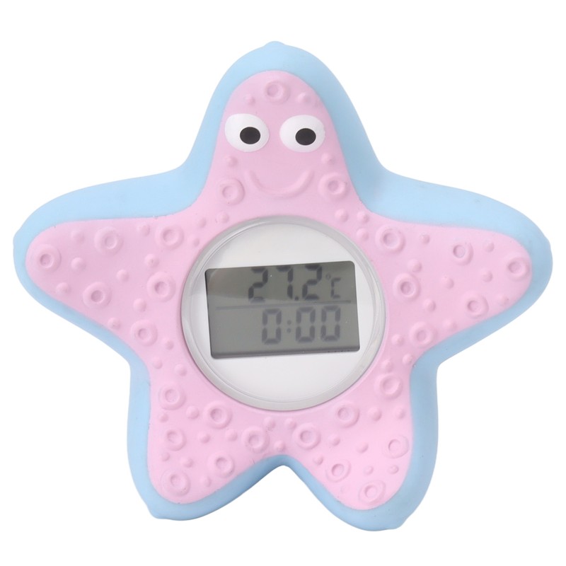 Baby Water Thermometer Starfish Clock Timing 3 Color Light Floating