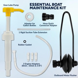 Five Oceans Universal Outboard Motor Flusher Round Muffs & Gear Oil Pump Set - Essential Marine Maintenance Kit for Efficient Engine Flushing & Gear Oil Changes - FO1871-4770