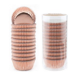 Gifbera Mini Rose Gold Foil Cupcake Liners Metallic Baking Cups, 300-Count