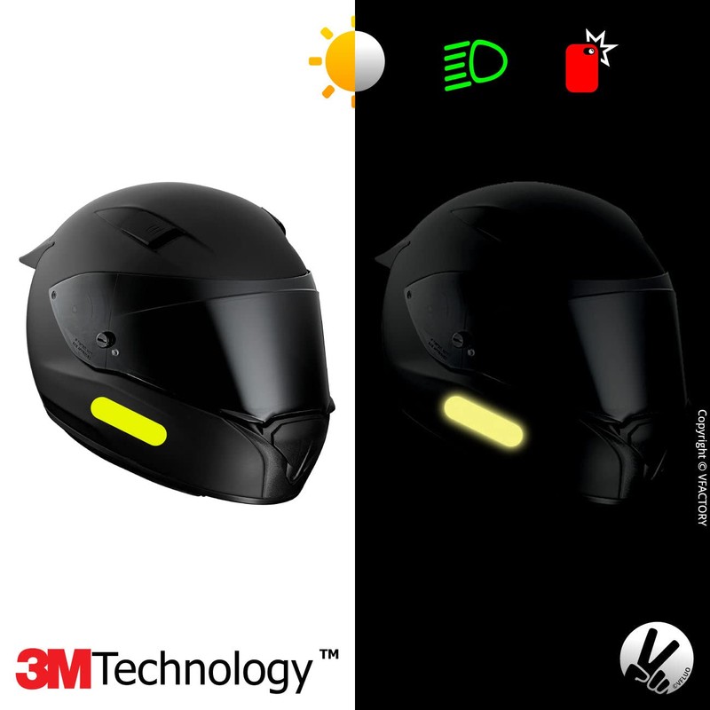 VFLUO - Kit 4 Strips Fluorescent Yellow Reflective Motorcycle Helmet