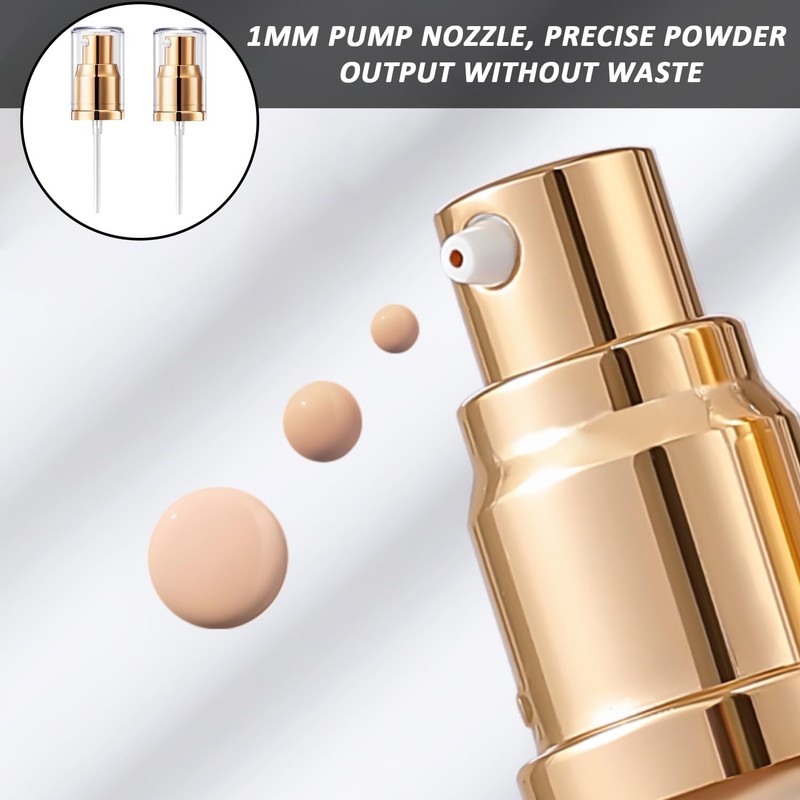Pack of 2 Pump Heads for Cosmetic Foundation Bottles, Golden