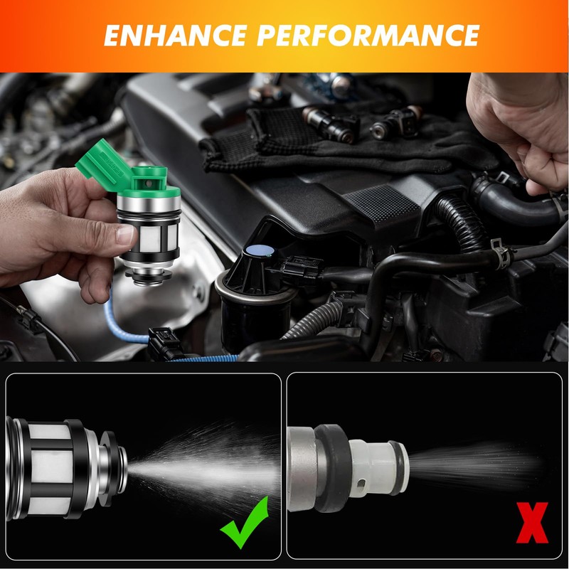 1996-2004 4PCS Fuel Injectors Compatible for Nissan Frontier, Pickup, Xterra