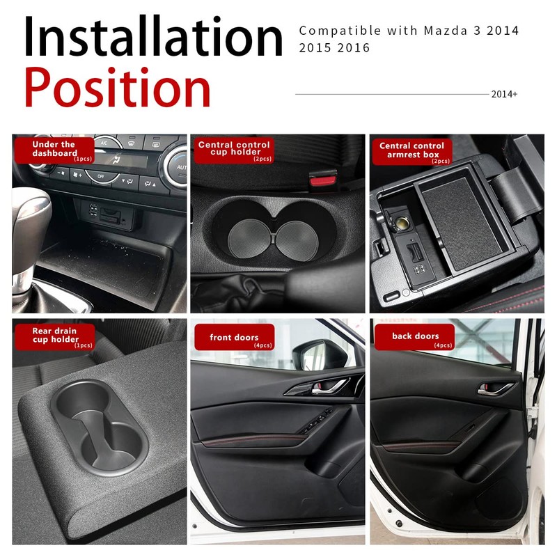 Auovo Anti-Dust Mats Compatible with Mazda 3 Sedan 2014 2015