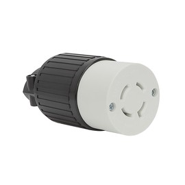 Nema L16-20R Flanged Outlet with Waterproof Cover, 16-20R Lock in 3 Pole 4 Wire 20AMP 480V Female Receptacle, Black Color