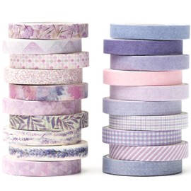 YUBX 20 Rolls Thin Washi Tape Set, Masking Tape, Antique Pattern, Decorative Tape, Colourful for DIY Crafts, Bullet Journals, Planners, Scrapbooking, Packaging